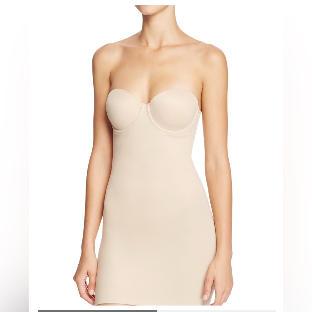 $125 TC Women's Beige Seamless Stretch Solution Wired Bra Slip Shapwear Size 36B